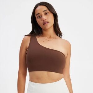 NWOT Girlfriend Collective Earth Bianca One Shoulder Bra